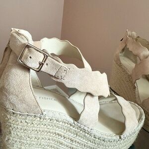 Marc Fisher Blush Wedge Sandals